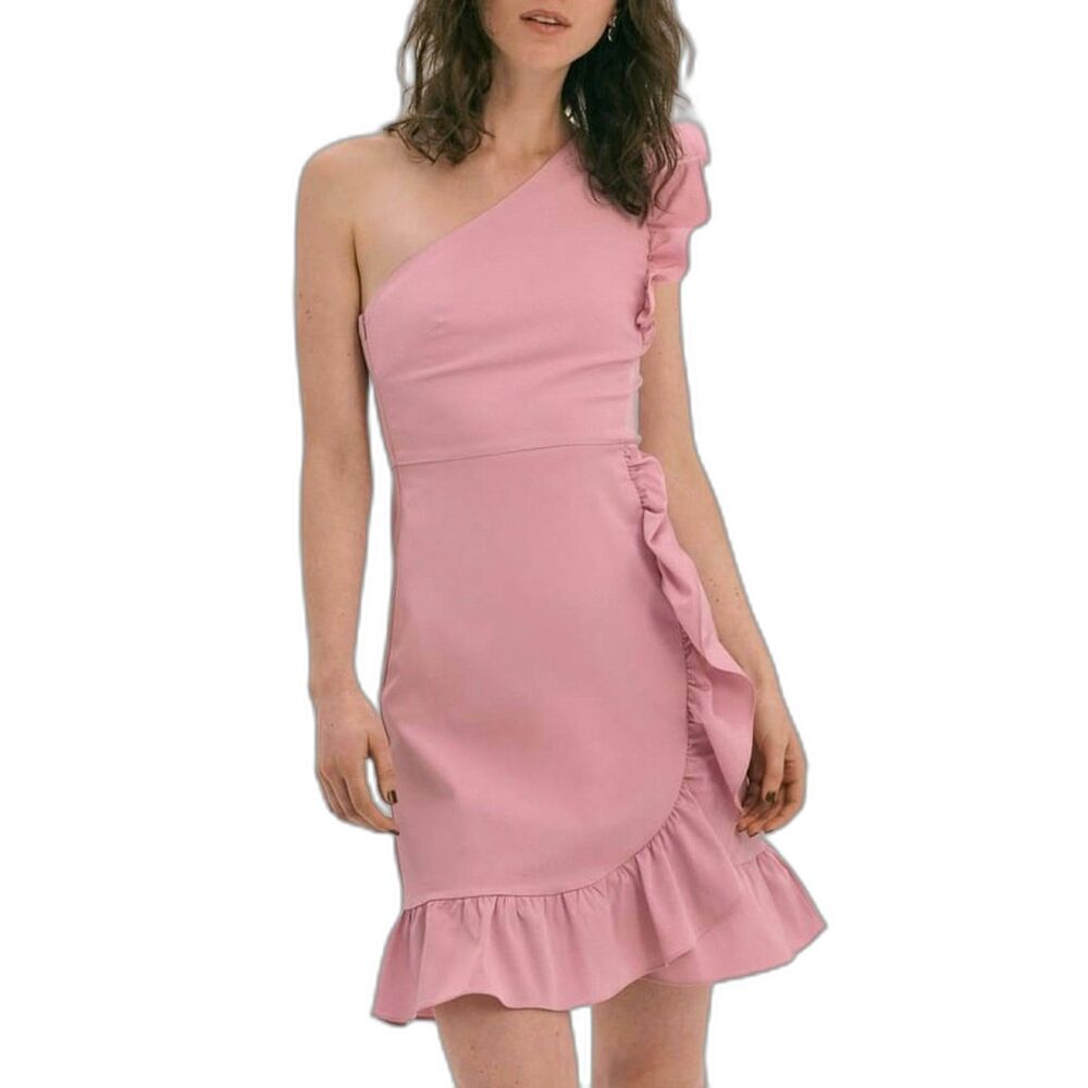 J.Crew "Yass" Stretch Faille Sweet Hibiscus Cocktail Ruffle Mini Dress Sz. 2